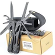 Kép 2/2 - Ganzo G202-B fekete Multi-Tool 440C pengékkel, rozsdamentes acél markolattal, 25 funkcióval, bitkészlettel, övtokban.