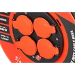 Kép 3/4 - Ipari kültéri kábeldob 25m 4 aljzat fekete gumi 230V 1.5mm² IP44