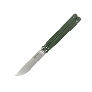 Ganzo G766-GR pillangókés 440C pengével és zöld G-10 markolattal.