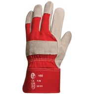 Erősített, marhahasíték munkavédemi kesztyű/piros vászon