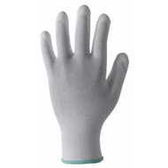 PU fehér kesztyű, tenyéren mártott 6-os méret, 1 pár