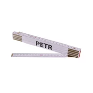 Összecsukható mérőléc 2m PETR (PROFI, fehér, fa)