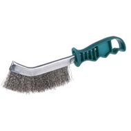 Hullámos rozsdamentes WESTBERG acélszálas kézi drótkefe, 250 mm, műanyag nyéllel