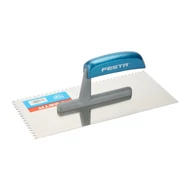 FESTA rozsdamentes fogazott simító fa nyéllel, 280×130 mm, E4-es fogazat