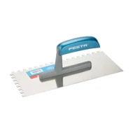 FESTA rozsdamentes fogazott simító fa nyéllel, 280×130 mm, E8-as fogazat