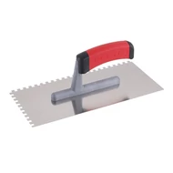 FESTA rozsdamentes fogazott simító gumírozott nyéllel, 280×130 mm, E6-os fogazat