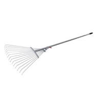 Állítható fém lombseprű/levélseprűre 15 laprugós fogazattal és fém nyéllel 17.5–60 cm
