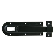 Fekete lapos kapu- és ajtótolózár (tolóretesz vagy zárnyelv) 120 mm