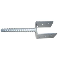 U-oszloptartó talp 91x60x100mm, vastagság: 4 mm, tüske: 18x200 mm, ZN