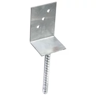 L-oszloptartó talp 80x90x130mm, vastagság: 4 mm, tüske: 18x200 mm, ZN