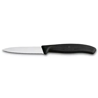 Victorinox Swiss Classic reggeliző kés recés hegyes fekete 8cm