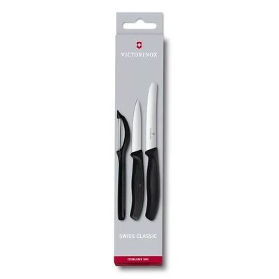 Victorinox Swiss Classic Aprítókés Szett Hámozóval 3 db-os fekete