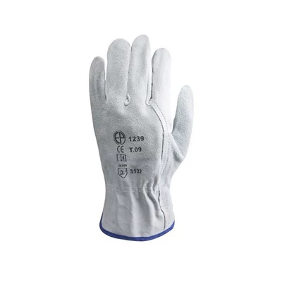 Bőrkesztyű szürke színbőr bivaly/hasíték 8-as méret