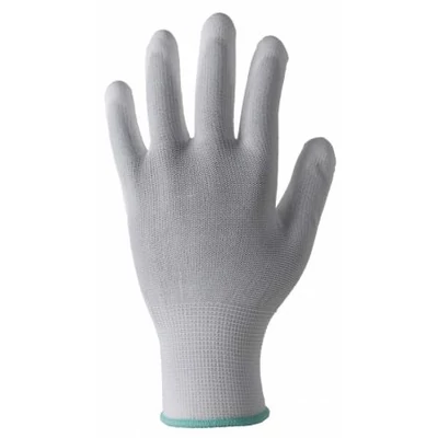 PU fehér kesztyű, tenyéren mártott 11-es méret, 1 pár