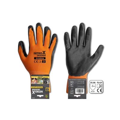 Nitrox Orange, védőkesztyű, nitril, 8-as méret 1 pár