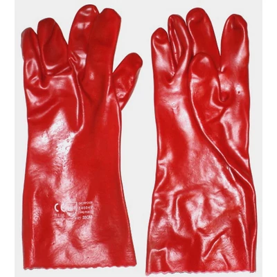 Saválló kesztyű, pvc, piros