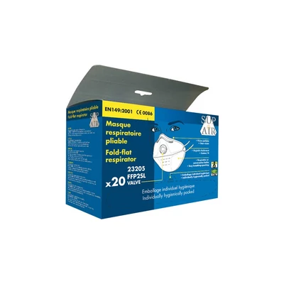 SupAir FFP2SL NR D paneles szelepes pormaszk 20db/doboz