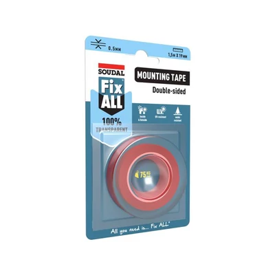Soudal Fix All átlátszó, kétoldalú ragasztószallag 19mm
