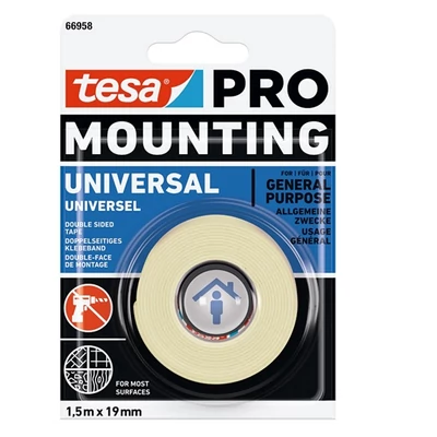 Tesa Mounting PRO rögzítő - univerzális  1,5m*19mm