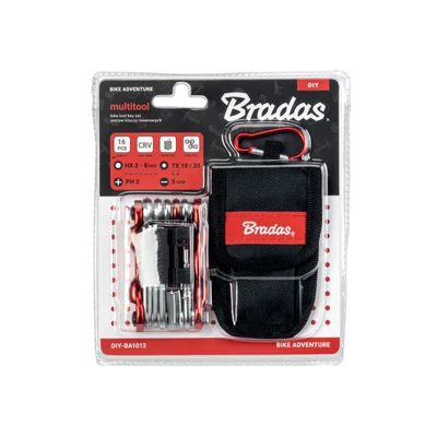 Kerékpár szerszám klt. Multitool, 16 db-os, rövid (tokban)
