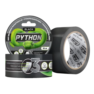 Python nagy szilárdságú ragasztószalag 48 mm x 10 m fekete