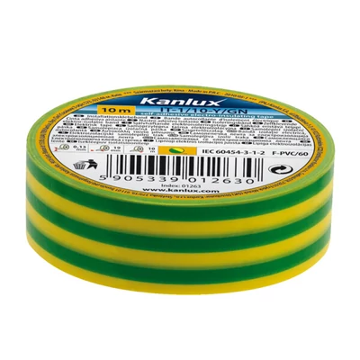 Szigetelő szalag zöld/sárga 19mm x 20m