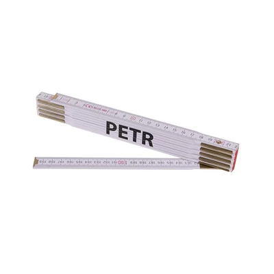 Összecsukható mérőléc 2m PETR (PROFI, fehér, fa)