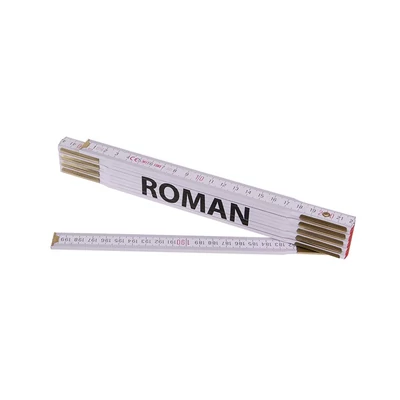Összecsukható mérőléc 2m ROMAN (PROFI, fehér, fa)