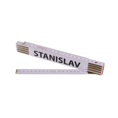 Összecsukható mérőléc 2 m STANISLAV (PROFI, fehér, fa)