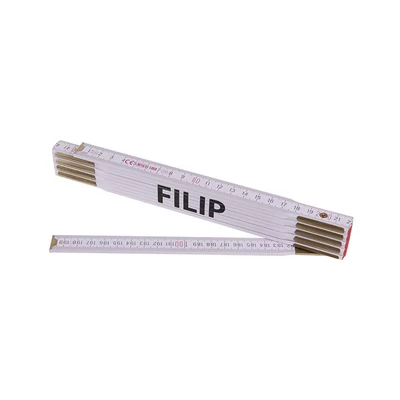 Összecsukható mérőléc 2m FILIP (PROFI, fehér, fa)