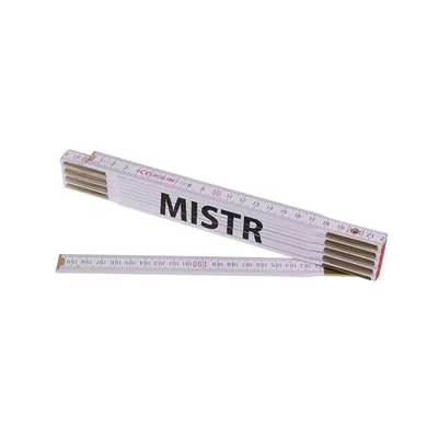 Összecsukható mérőléc 2m MISTR (PROFI, fehér, fa)