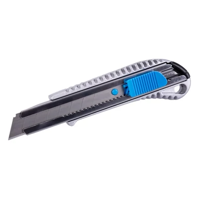 ALU törhető pengéjű kés WESTBERG ALU 18mm, ezüstszínű, nyomógombos rögzítéssel