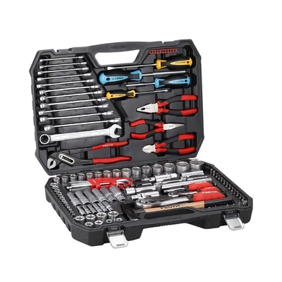 FESTA professzionális szerszámkészlet, CrV és S2 acél, 122 részes (dugókulcsok, kulcsok, fogók, csavarhúzók)