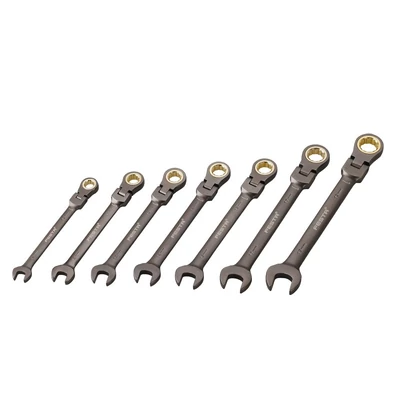 FESTA csuklós racsnis kulcskészlet, 7 részes, 10–19 mm, 72 fogas