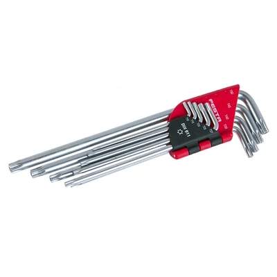 FESTA CrV hosszított TORX L-kulcs készlet, T10–T50, 9 részes