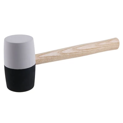 Gumikalapács fekete és fehér WESTBERG 65mm 34cm fa nyéllel