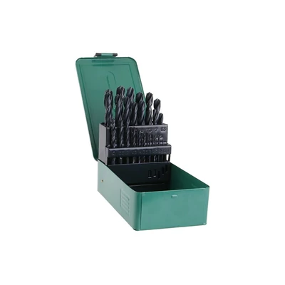 HSS fúrószár készlet, 1–13 mm (0,5 mm lépésközzel), 25 darabos, fémdobozban