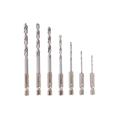 HSS fúrószár készlet hatszögletű 1/4″ szárakkal, 1,5–6 mm, 7 darabos, akkus csavarhúzóhoz