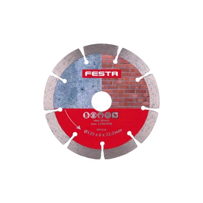 FESTA szegmentált, dupla gyémánttárcsa, 125×6×22,2 mm