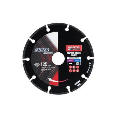 FESTA INDUSTRY gyémánt vágótárcsa fémhez, 125×1,3×22,2 mm