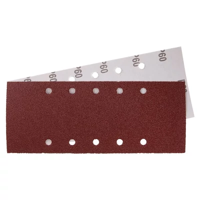 Csiszolópapír 115x280mm P60 10 lyukkal 5 db