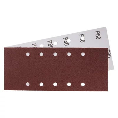 Csiszolópapír 115x280mm P80 10 lyukkal 5 db