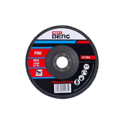 Lamellás csiszolókorong WESTBERG 150mm P80
