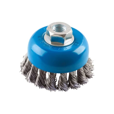 FESTA rozsdamentes acél csészés forgókefe, 80 mm, M14 menet