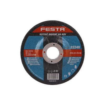 FESTA köszörű korong fémhez 115x6,4x22,2mm
