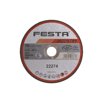 FESTA INDUSTRY prémium fém- és INOX vágókorong 150x2x22,2mm
