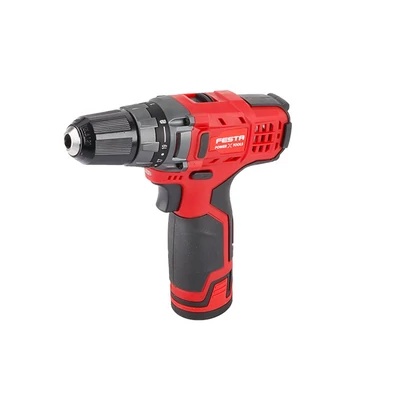 FESTA 12V akkumulátoros fúró-csavarozó készlet: 2 db 1,5 Ah akkuval, töltővel, kofferben, tartozékokkal