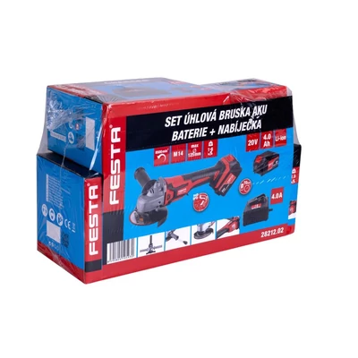 Sarokcsiszoló készlet AKU FESTA + akkumulátor + töltő (28030 + 28081 + 28086)