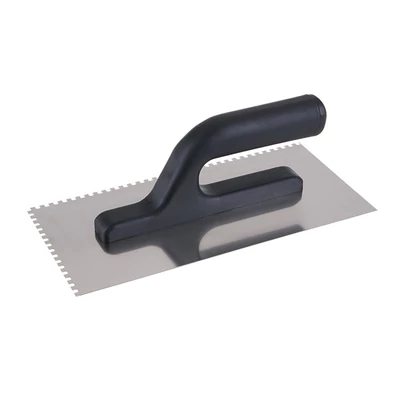 INOX fogazott simító, 270×125 mm, E4-es fogazat