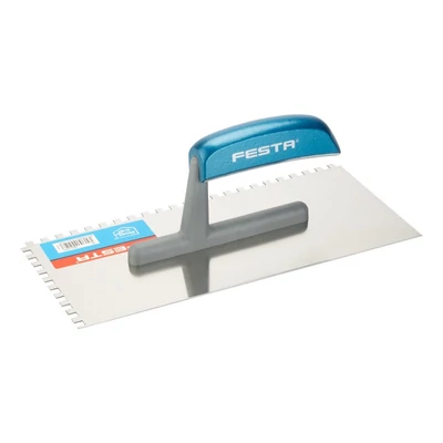 FESTA rozsdamentes fogazott simító fa nyéllel, 280×130 mm, E6-os fogazat